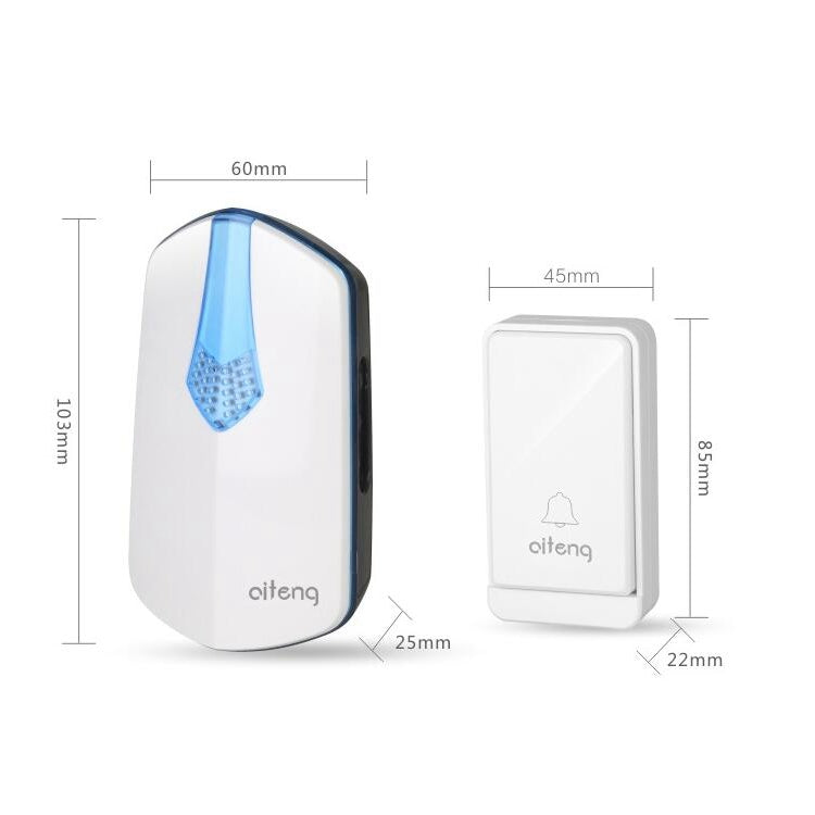 AITENG V026J Wireless Batteryless WIFI Doorbell, EU Plug - Security by AITENG | Online Shopping UK | buy2fix