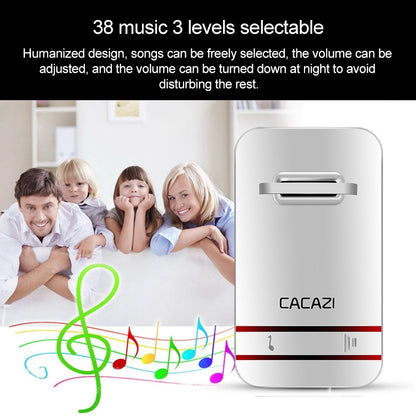 CACAZI V027G One Button Three Receivers Self-Powered Wireless Home Kinetic Electronic Doorbell, EU Plug - Wireless Doorbell by CACAZI | Online Shopping UK | buy2fix