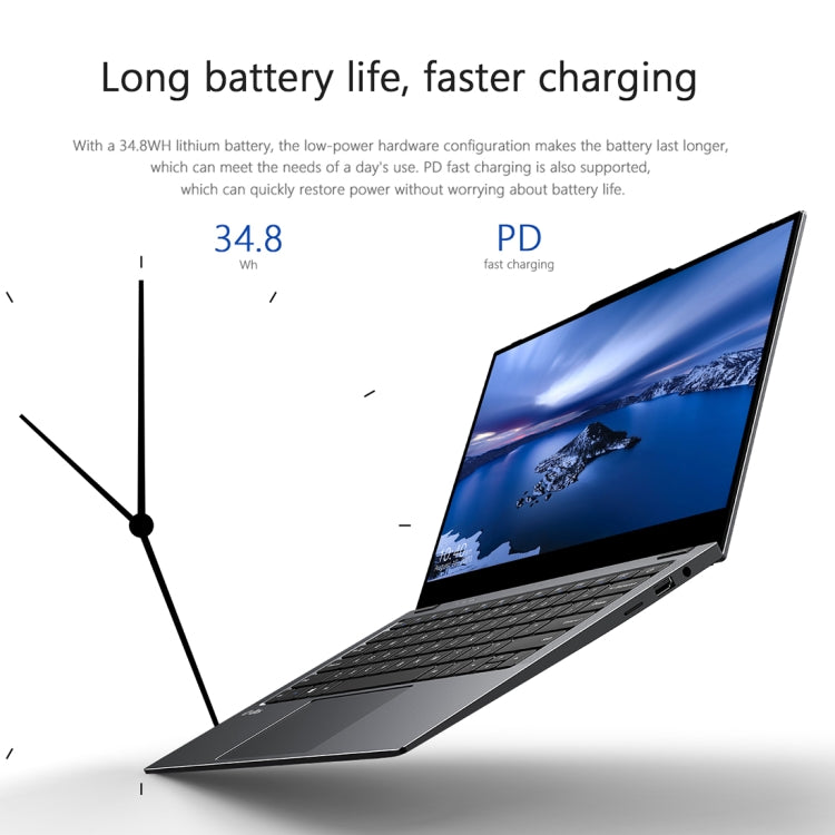 CHUWI LarkBook Laptop, 13.3 inch, 8GB+256GB, Windows 10, Intel Celeron N4120 64-bit Quad Core 1.1GHz-2.6GHz, Support Dual Band WiFi / Bluetooth / TF Card Extension / Mini HDMI (Dark Gray) - CHUWI by CHUWI | Online Shopping UK | buy2fix