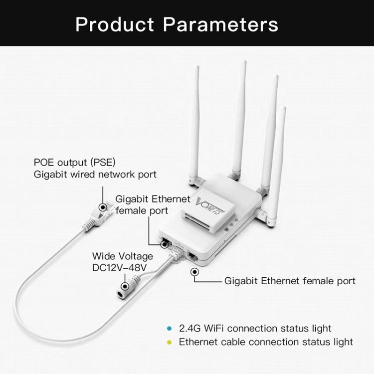 VONETS VAR600-H 600Mbps Wireless Bridge WiFi Repeater, With Power Adapter + 4 Antennas + DC Adapter Set - Wireless Routers by VONETS | Online Shopping UK | buy2fix