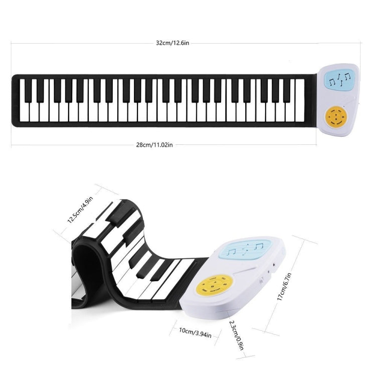 49-key Hand Roll Silicone Children Electronic Piano - Keyboard Instruments by buy2fix | Online Shopping UK | buy2fix